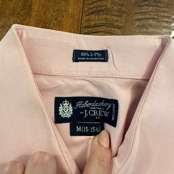 J. Crew Pink Long Sleeve Button Down Collared Dress Shirt Sz M - Picture 6 of 7